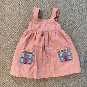 Baby Boden Pink Dress with House Pockets